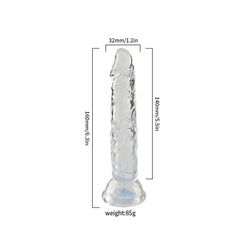 Şeffaf Silikon Gerçekçi Dildo 14cm