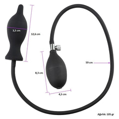Aşk Fantazi Şişebilen Pompalı Anal Plug Siyah