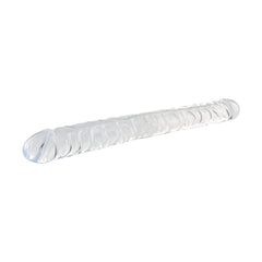 UNIQUE Realistik Dokuda Çift Taraflı Dildo Çift Uçlu Gerçekçi Yapay Penis 34 CM - Şeffaf
