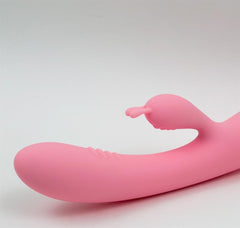 Pembe Çift Motorlu Şarjlı Tavşan Vibratör 10 Mod