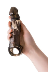 XL LOVER Siyah Şeffaf Testis Halkalı Silikon Penis Kılıfı 19,5 CM