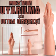 XXL Realistik Dokulu Dev King Dong Kalın Gerçekçi Anal Fisting El-Kol Dildo 26 CM
