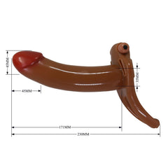 17 cm Titresimli, Belden Bağlamalı Dolgulu 4.5 cm İç Çap Strapon – Güçlü Motor, Ayarlanabilir Kayışlar, Premium Malzeme