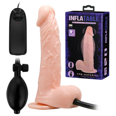 19 CM Pompalı Büyüyen Titreşimli Realistik Penis Vakumlu Anal & Vajinal Uyumlu Vantuzlu Dildo