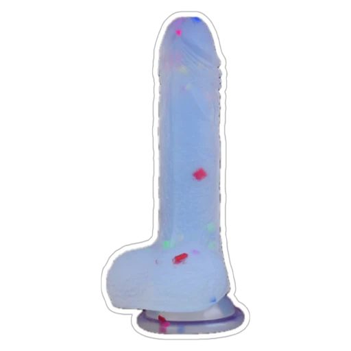 19 CM Renkli Benekli Ultra Yumuşak Dokulu Şeffaf Realistik Yapay Penis Dildo