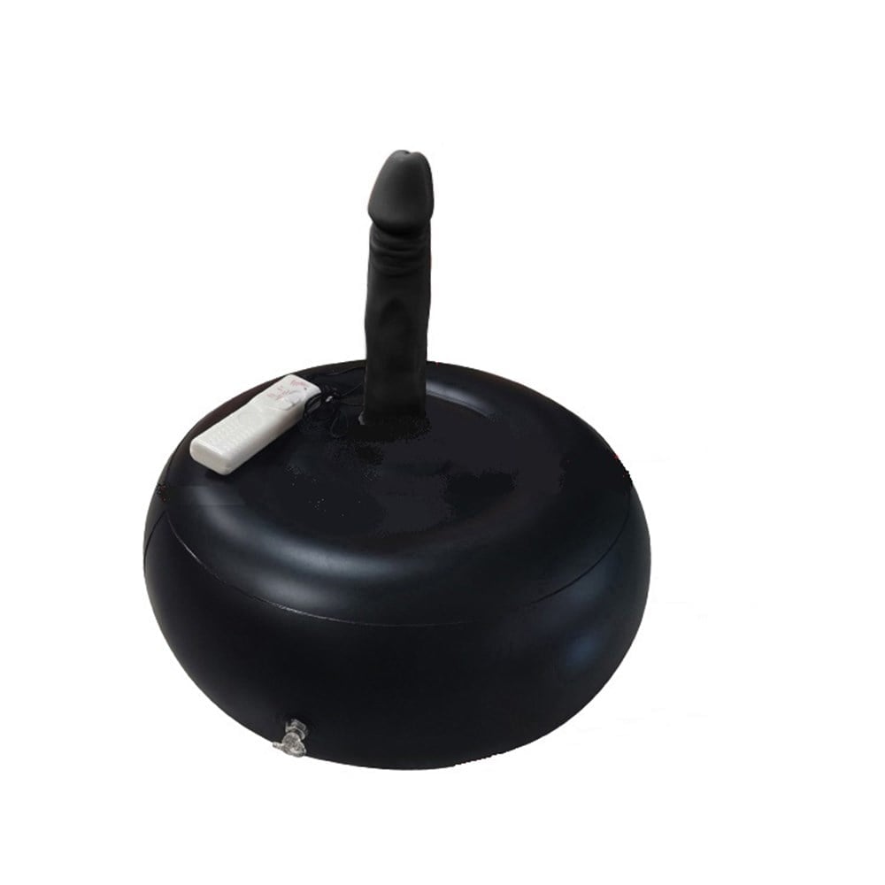 20 CM Realistik Dokulu Siyah İnflatable Pilates Toplu Vibratör Penis