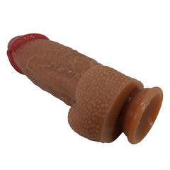 22 cm Ultra Realistik Deri Hissiyatlı Dildo – Kalın &amp; Et Dokulu Melez Penis