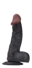 24 CM Realistik Titreşimli Belden Bağlamalı Kalın Siyah Zenci Yapay Penis Dildo Vibratör