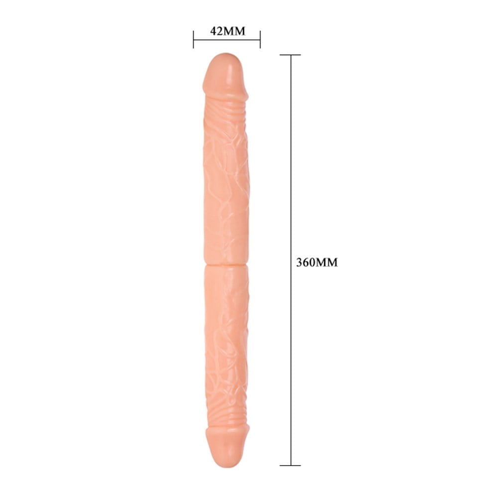 Double Dong 36 cm Çift Taraflı Realistik Dildo Anal Vajinal Penis