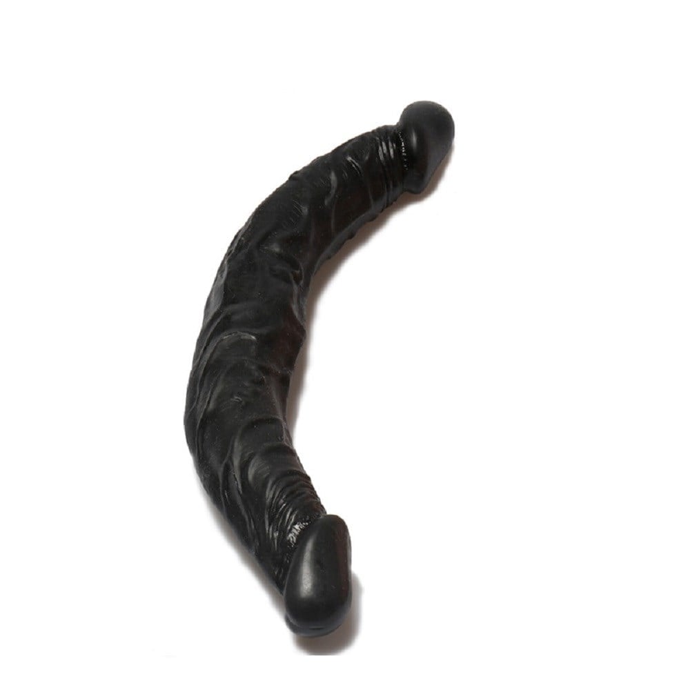 Double Dong 36 cm Çift Taraflı Realistik Zenci Siyahi Dildo Anal Vajinal Penis