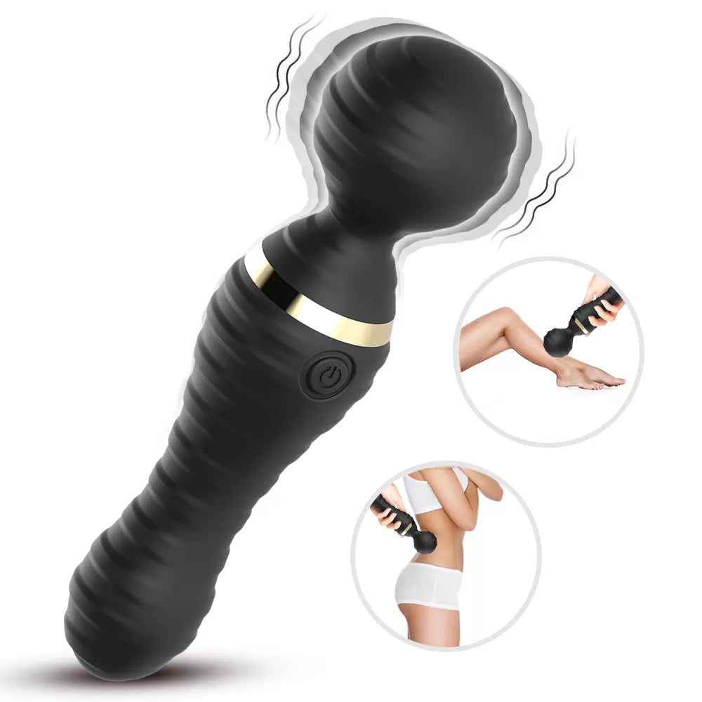 360° Dönebilen Esnek Kafalı Magic Wand Massager Orgazm Masaj Vibratör