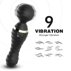 360° Dönebilen Esnek Kafalı Magic Wand Massager Orgazm Masaj Vibratör