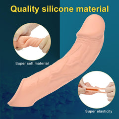 Uzaktan Kumandalı Titreşimli Realistik Uzatmalı Penis Kılıfı