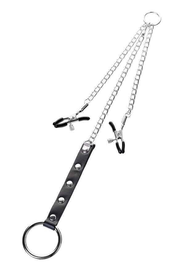 Metal Meme Kelepçesi & Penis Halkası Set – Gümüş, 60 cm
