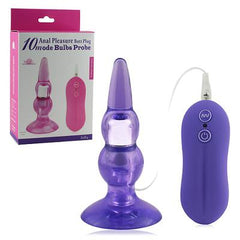 Jel Dokulu Boğumlu Titreşimli Silikon Alışıtırıcı Anal Butt Plug Mor