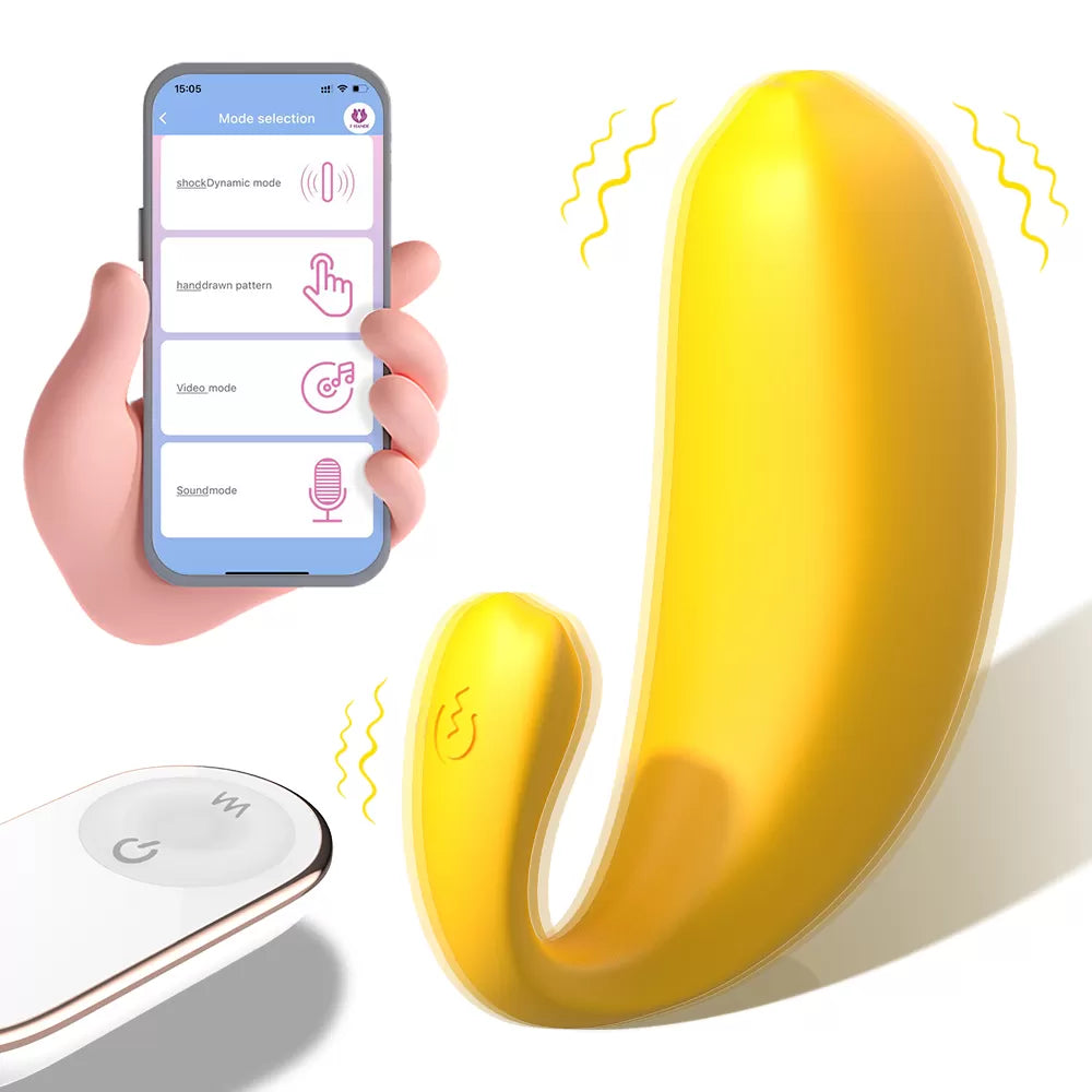 Banana App Telefon Kontrollü Şarjlı G Nokta ve Klitoris Uyarıcı Giyilebilir Mini Vibratör
