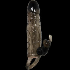 BRAVE MAN Uzatmalı Klitoris ve G-Spot Uyarıcı Titreşimli 2 in 1 Silikon Penis Kılıfı