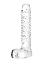 Sexus Glass Cam Dildo – Transparan, 21 cm, Sıcaklık Oyununa Uygun