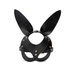 Fantezi Deri Tavşan Maske Siyah