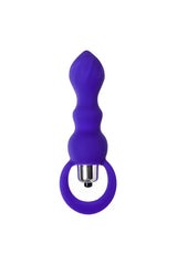 Düzgün Vücutlu Boğumlu Titreşimli Silikon Anal Plug Tıkaç 14 Cm Mor 