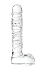 Sexus Glass Cam Dildo – Transparan, 21 cm, Sıcaklık Oyununa Uygun