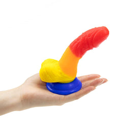 Gökkuşağı Vantuzlu Silikon Dildo 12 cm