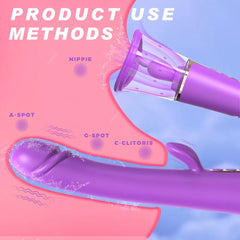 Klitoris ve G-Spot Uyarıcı Emiş Güçlü Dil Simülasyon Rabbit Vibratör