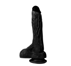 Kutsal Ejderja 21 CM Gerçekçi Dokulu Damarlı Vantuzlu Siyahi Dildo Realistik Penis