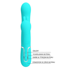 Manyetik Şarjlı 4 İn 1 Oynar Gövdeli Klitoral & Anal Uyarıcılı Teknolojik Vibratör