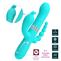 Manyetik Şarjlı 4 İn 1 Oynar Gövdeli Klitoral & Anal Uyarıcılı Teknolojik Vibratör
