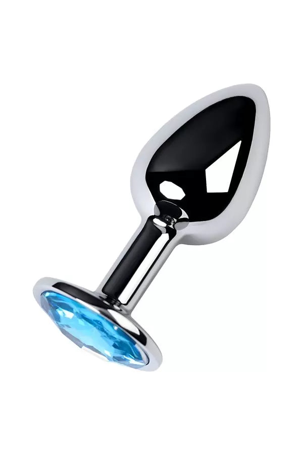 Mavi Metal Taşlı Özel Mücevheratlı Küçük Boy Metal Anal Plug Tıkaç