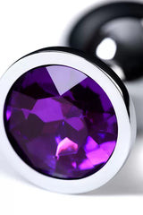 Mor Metal Taşlı Özel Mücevheratlı Orta Boy Metal Anal Plug Tıkaç