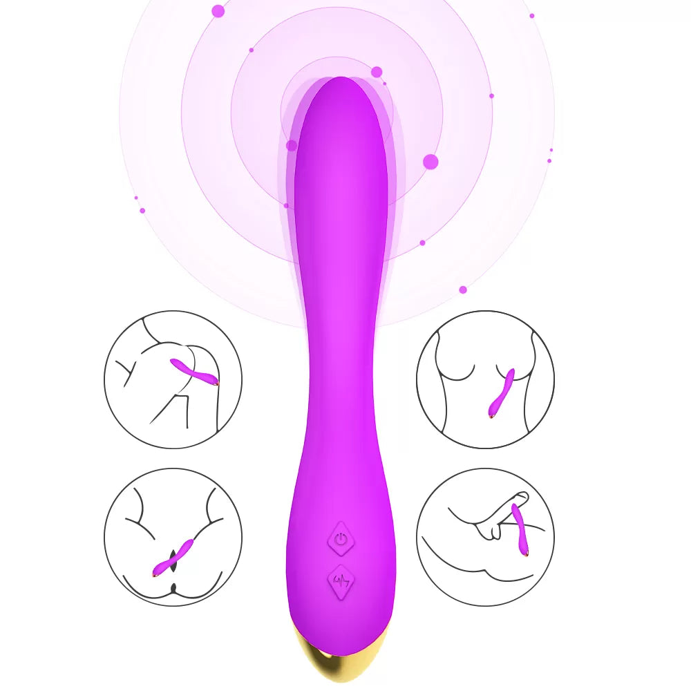 Mor Şarjlı Esnek G Spot Uyarıcı Çok Açılı Vibratör