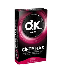 OKEY Tırtıklı Geniş Baş Prezervatif 10'lu