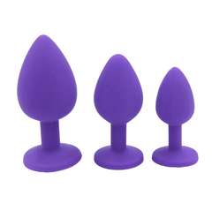 Özel Mücevher Taşlı Pürüzsüz Anal Plug Seti 