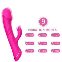 Pembe Şarjlı Çift Motorlu G Nokta ve Klitoris Uyarıcı Rabbit Yapay Penis Vibratör