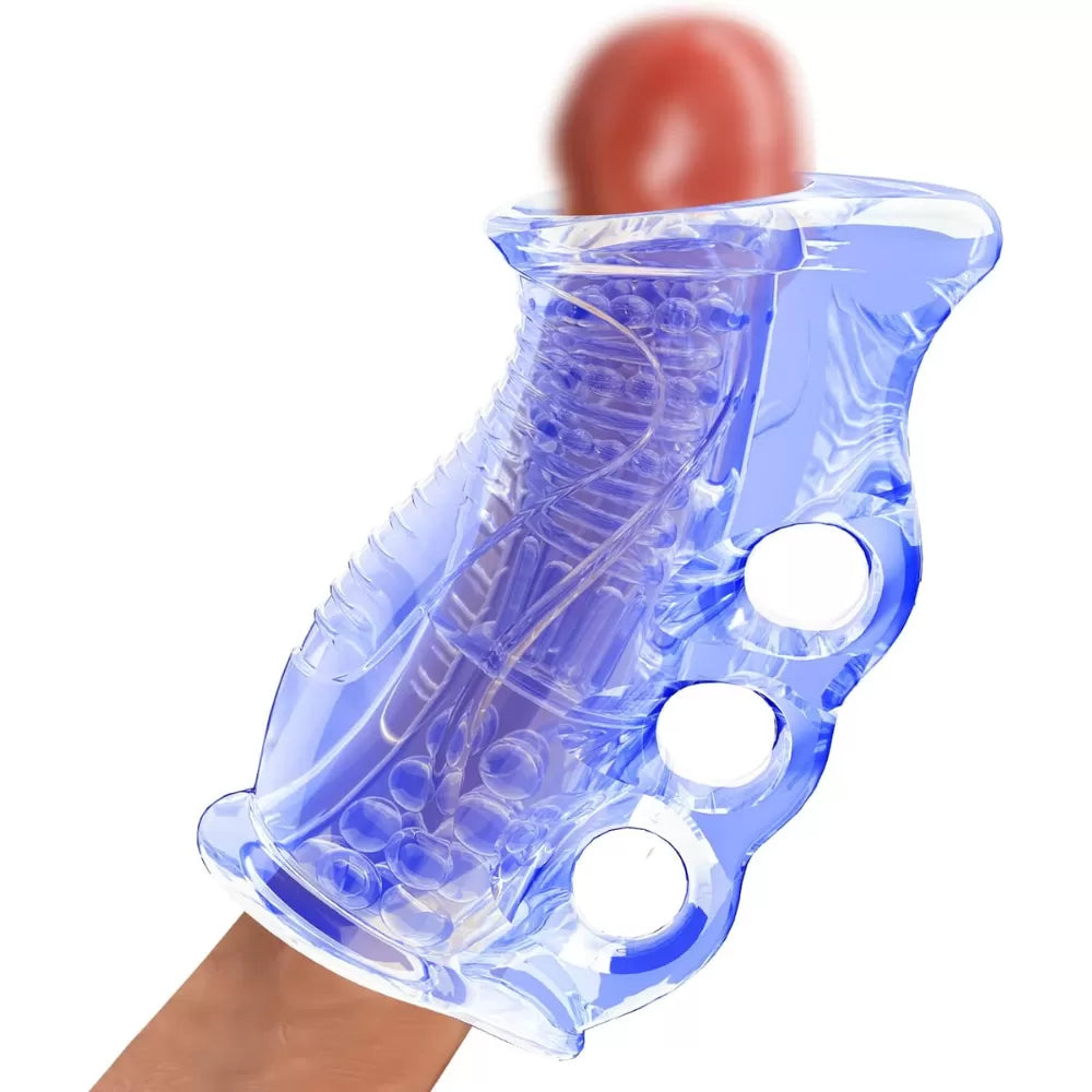 Penis Eğitim Mastürbatörü İki Tarafı Açık Uçlu Tırtıklı Stroker
