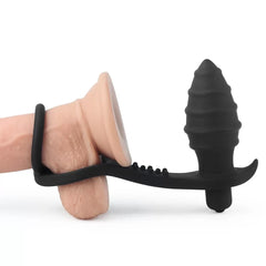 Penis Halkalı Prostat Uyarıcılı Penetrasyon Masajı Anal Plug Vibratör