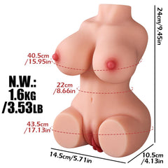 Yarım Vücut Realistik Manken Anal Vajinal Göğüslü Titreşimli Suni Vajina