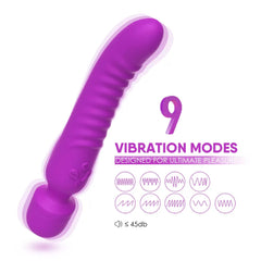 Chobe Isıtmalı Çift Titreşim Motorlu Klitoris ve G Nokta Wand Orgazm Vibratör - Mor