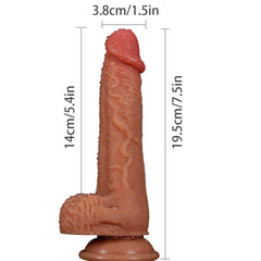 Gerçekçi Dildo 19,5 CM Güçlü Vakum Tabanlı Realistik Penis