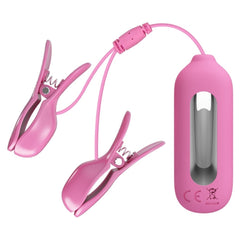 Romantik Dalga USB Şarjlı Titreşim & Elektro Şok Mandallı Göğüs Uyarıcı Takı