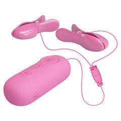 Romantik Dalga USB Şarjlı Titreşim & Elektro Şok Mandallı Göğüs Uyarıcı Takı
