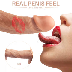 Şarjlı Çok Gerçekçi Yumuşak Dildo Güçlü Titreşimli Realistik Dokuda Yapay Penis Vibratör