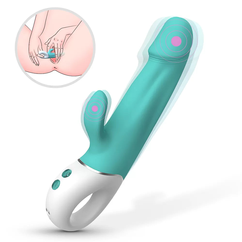 Şarjlı Tutma Halkalı Güçlü Titreşimli G Nokta ve Klitoris Uyarıcı Rabbit Vibratör