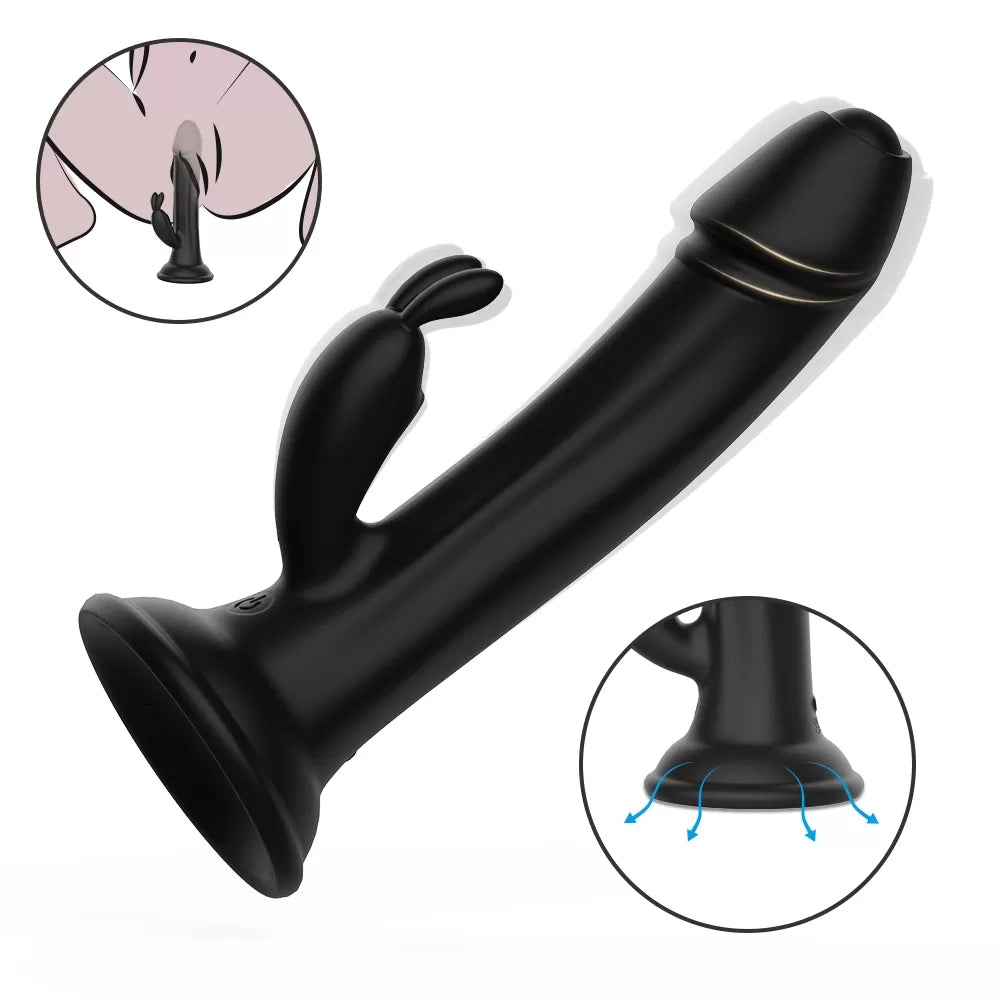 Şarjlı Vantuzlu G Nokta ve Klitoris Uyarıcı Yapay Penis Rabbit Vibratör