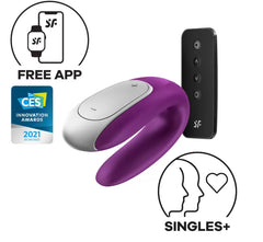 Satisfyer Double Fun Connect App Telefon Uyumlu Klitoris ve G-Spot Uyarıcı Çiftlere Özel Vibratör