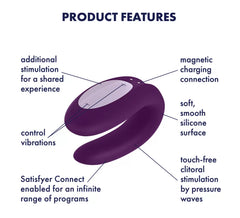 Satisfyer Double Joy Connect App Telefon Uyumlu Klitoris ve G-Spot Uyarıcı Çiftlere Özel Vibratör