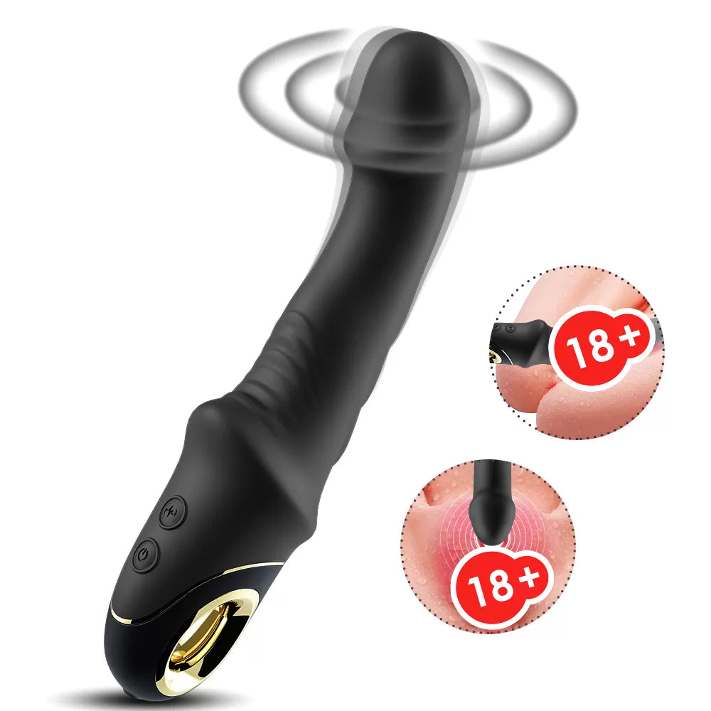 Siyah Şarjlı Esnek G Nokta ve Klitoris Uyarıcı Yapay Penis Vibratör
