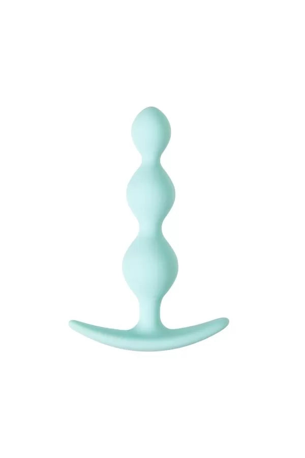 Üçlü Boğumlu Sıralı Silikon Anal Plug Su Yeşili 10,5 Cm 